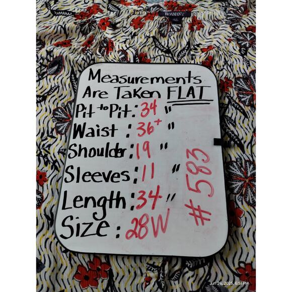 Roaman's Women's Size 28W Crepe Floral Button Down Bohemian Beachy Rayon Dress - Picture 9 of 11